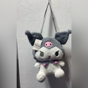 Sanrio Kuromi in grey plush Backpack/Bag